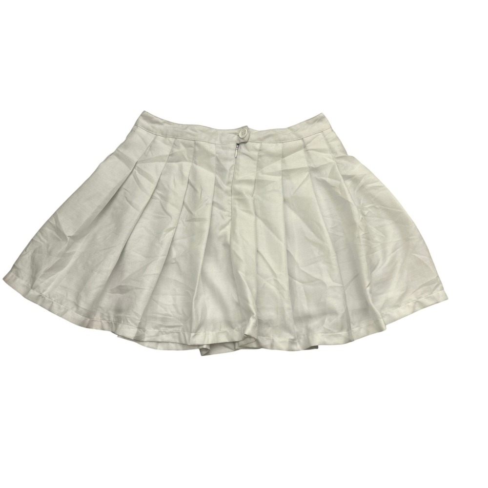 Forever 21 Pleated Mini Skirt Womens M White Excellent‎ Tennis Preppy Twill